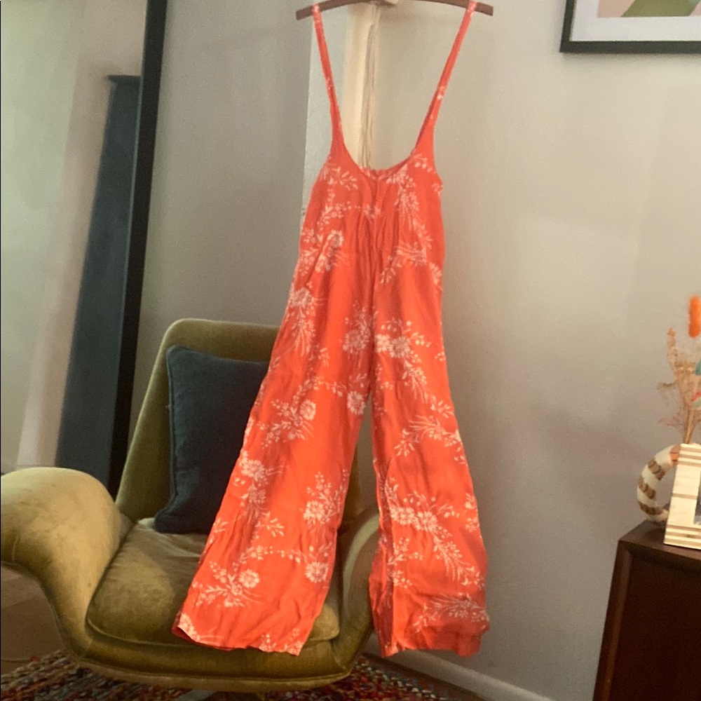 Flynn Skye Orange and White Floral Jumpsuit